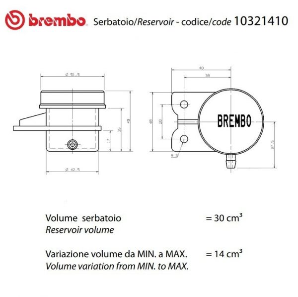 Depósito de líquido de frenos Brembo 30cc