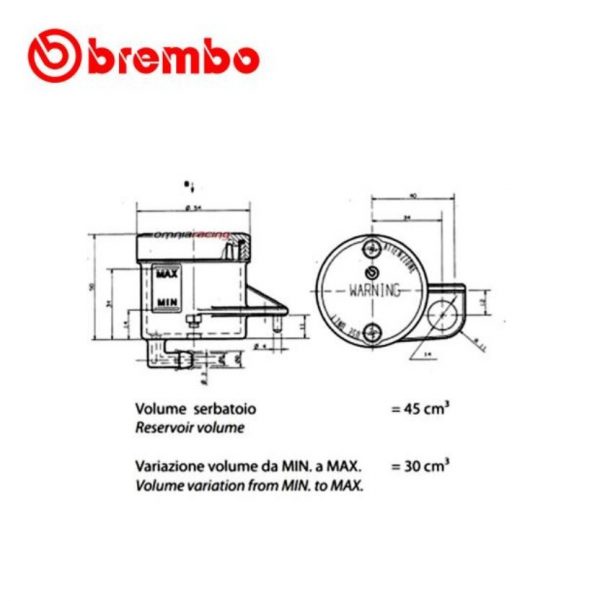 Depósito de líquido de frenos Brembo 45cc