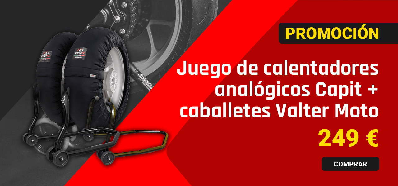 Juego de calentadores analógicos Capit + caballetes Valter Moto