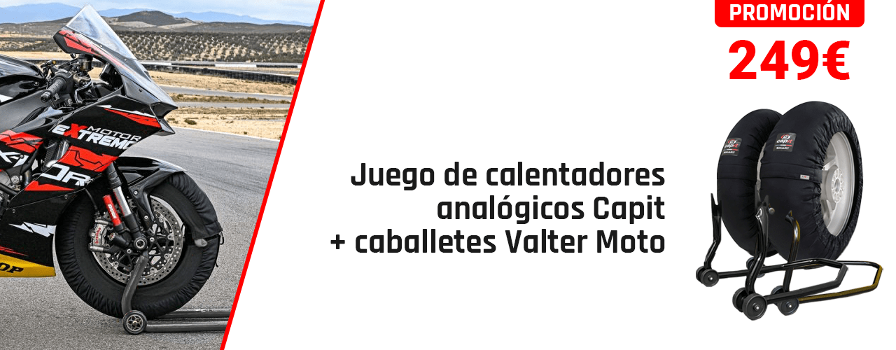 Promoción Juego de calentadores analógicos Capit + caballetes Valter Moto