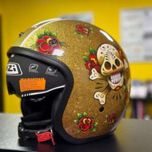 Casco jet NZI Rolling 4 - Skull'n Roses - OUTLET