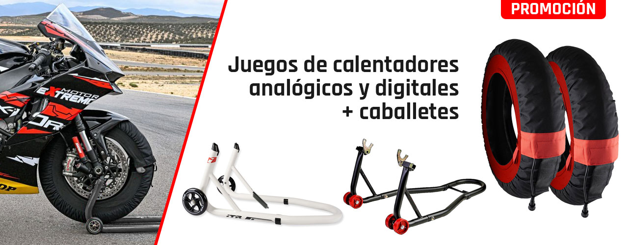 Promoción juego de calentadores y caballetes