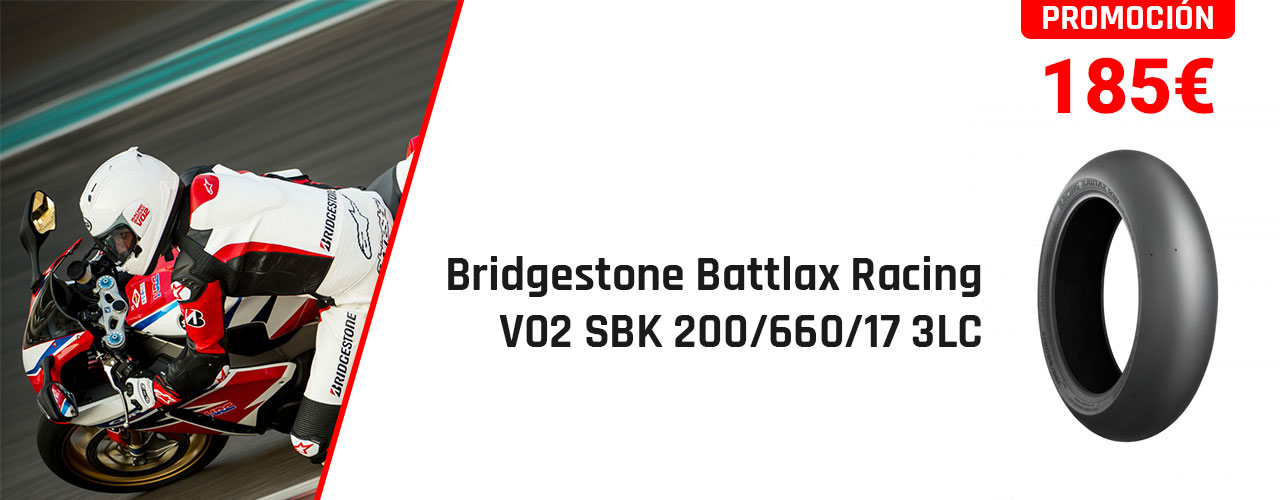 Promoción neumático Bridgestone Battlax Racing V02 SBK 200/660/17 3LC